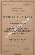 Working Time Table of Passenger Trains - Section G - London, Hertford East, Bishop's Stortford, Cambridge and branches, 6th May 1968 to 4 May 1969 by British Railways Eastern Region
